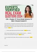 CDX - Chapter 47: Drum Brake Systems/ 67 Q&A/ Already Graded A+