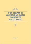 FOC (EXAM 2) QUESTIONS WITH COMPLETE SOLUTIONS!!