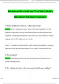 Louisiana Horticulture Test Study Guide 2024 Questions and Verified Answers (2024 / 2025) 100% Guarantee Pass 