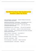 NU 650 Final Exam SG Questions And Answers Latest Top Score.