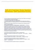 NUR 3212 Final Exam Review Questions And Answers 100% Guaranteed Success.