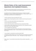 Illinois Rules of the road Assessement Questions And Updated Answers.