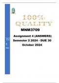 MNM3709 Assignment 4 (ANSWERS) Semester 2 2024 - DUE 30 October 2024 Course Strategic Marketing (MNM3709)