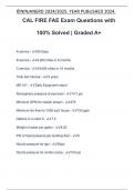 CAL FIRE FAE Exam Questions with 100% Solved | Graded A+