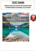 Test Bank For Auditing & Assurance Services 4th Canadian Edition by William Messier, ISBN: 9781264876204, All 21 Chapters Covered, Verified Latest Edition