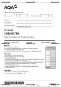 AQA 2024 A Level Chemistry Papers 1, 2 & 3 with Mark schemes