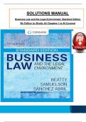 Solutions Manual - Business Law and the Legal Environment, Standard Edition 9th Edition by Beatty; Samuelson and Abril, All 44 Chapters Covered, Verified Latest Edition