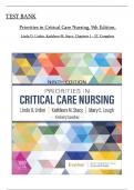 TEST BANK For Priorities in Critical Care Nursing, 9th Edition by Linda D. Urden, Kathleen M. Stacy,  All Chapters 1 to 27 complete Verified editon ISBN:9780443111532