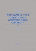 NCP SAMPLE TEST QUESTIONS & ANSWERS 100% CORRECT!!