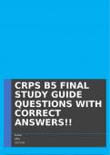 CRPS B5 FINAL STUDY GUIDE QUESTIONS WITH CORRECT ANSWERS!!