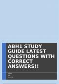 ABH1 STUDY GUIDE LATEST QUESTIONS WITH CORRECT ANSWERS!!