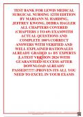 TEST BANK FOR LEWIS MEDICAL SURGICAL NURSING 12TH EDITION BY MARIANN M. HARDING, JEFFREY KWONG, DEBRA HAGLER ALL CHAPTERS COVERED (CHAPTERS 1 TO 69) EXAMWITH ACTUAL QUESTIONS AND COMPLETE 100%CORRECT ANSWERS WITH VERIFIED AND WELL EXPLAINED RATIONALES ALR