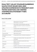 EXAM TEST 1 MILADY STANDARD BARBERING SAMPLE STATE BOARD |2024-2025 UPDATE|COMPREHENSIVE FREQUENT MOST-TESTED QUESTIONS AND VERIFIED ANSWERS/SOLUTIONS|GET IT 100% ACCURATE!!