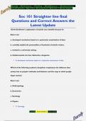 Soc 101 Straighter line final Questions and Correct Answers the  Latest Update