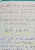 Ecuaciones cuadráticas ejercicio y examen descrito 