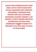 EVOLVE HESI PHARMACOLOGY EXAM 2024/ LATEST UPDATE EXAM WITH ACTUAL QUESTIONS AND COMPLETE 100%CORRECT ANSWERS WITH VERIFIED AND WELL EXPLAINED RATIONALES ALREADY GRADED A+ BY EXPERTS |LATEST VERSION 2024 WITH GUARANTEED SUCCESS AFTER DOWNLOAD ALREADY PASS