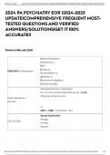  PA PSYCHIATRY EOR | 2024 UPDATE|COMPREHENSIVE FREQUENT MOST-TESTED QUESTIONS AND VERIFIED ANSWERS/SOLUTIONS|GET IT 100% ACCURATE!!