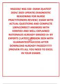 NSG550/ NSG 550  EXAM 2(LATEST 2024/ 2025 UPDATE) DIAGNOSTIC REASONING FOR NURSE PRACTITIONERS REVIEW| EXAM WITH ACTUAL QUESTIONS AND COMPLETE 100%CORRECT ANSWERS WITH VERIFIED AND WELL EXPLAINED RATIONALES ALREADY GRADED A+ BY EXPERTS |LATEST VERSION 202