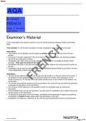 AQA-7652-3T-V-TN-FRENCH EXAMINERS MATERIAL PAPER 3:Speaking-A LEVEL-8Apr24to24May24