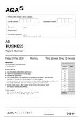 AQA AS BUSINESS Paper 1 JUNE 2024 QUESTION PAPER