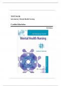 Test Bank for Introductory Mental Health Nursing 5th Edition by Womble Kincheloe All Chapters 1-19 ||Complete A+ Guide