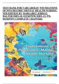 TEST BANK FOR VARCAROLIS'  FOUNDATIONS OF PSYCHIATRIC-MENTAL  HEALTH NURSING 9TH EDITION BY  MARGARET JORDAN HALTER ISBN-10; 0323697070/ ISBN-13;978-0323697071 COMPLETE  CHAPTERS /GRADED A+