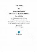 Test Bank for American Stories: A History of the United States, Combined Volume 4th Edition by H. Brands, Timothy Breen, R. Williams, Ariela Gross, All Chapters |Complete Guide A+