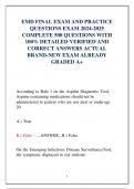 EMD FINAL EXAM AND PRACTICE QUESTIONS EXAM 2024-2025  COMPLETE 500 QUESTIONS WITH  100% DETAILED VERIFIED AND CORRECT ANSWERS ACTUAL  BRAND-NEW EXAM ALREADY GRADED A+