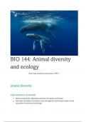 Biodiversity and Ecology possible exam questions compilation