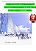 Solution Manual For Financial Accounting Theory 7th Edition by William R. Scott, Patricia O'Brien Chapters 1 - 13, Complete