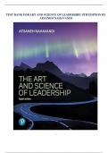 TEST BANK FOR ART AND SCIENCE OF LEADERSHIP, 8TH EDITION BY AFSANEH NAHAVANDI