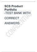 SCS Product Portfolio -TEST BANK WITH CORRECT ANSWERS