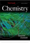 Test Bank For Chemistry 9th Edition by Steven Zumdahl (Author), Susan Zumdahl (Author) All Chapter's Complete Guide A+