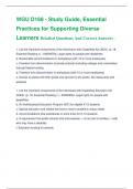 WGU D169 - Study Guide, Essential Practices for Supporting Diverse Learners Detailed Questions And Correct Answers 