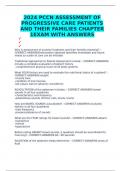 2024 PCCN ASSESSMENT OF PROGRESSIVE CARE PATIENTS AND THEIR FAMILIES CHAPTER 1EXAM WITH ANSWERS