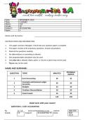 Grade 10 Accounting (ACC) November Test Paper 2 and Memo - 2024