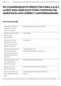 PN COMPREHENSIVE PREDICTOR FORM A,B & C LATEST 2024-2025 EACH FORM CONTAINS 150 QUESTIONS AND CORRECT ANSWERS|AGRADE