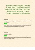 Midterm & Final Exam: NR569 / NR 569 Differential Diagnosis in Acute Care Practicum Exam (Latest 2024 / 2025 Update STUDY BUNDLE WITH COMPLETE SOLUTIONS) | 100% Correct | Grade A - Chamberlain