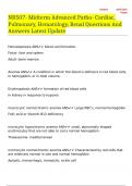 NR507- Midterm Advanced Patho- Cardiac, Pulmonary, Hematology, Renal Questions And Answers Latest Update