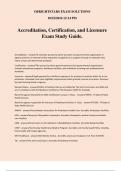 Accreditation, Certification, and Licensure Exam Study Guide.