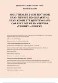 ADULT HEALTH 2 HESI TEST BANK EXAM NEWEST 2024-2025 ACTUAL EXAM COMPLETE QUESTIONS AND CORRECT DETAILED ANSWERS (VERIFIED ANSWERS)