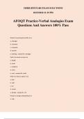 AFOQT Practice-Verbal Analogies Exam Questions And Answers 100% Pass