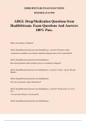 AHGL Drug/Medication Questions from HealthStream. Exam Questions And Answers 100% Pass