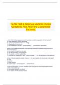  TEAS Test 6, Science Multiple Choice Questions And Answers Guaranteed Success.