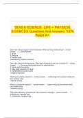  TEAS 6 SCIENCE- LIFE + PHYSICAL SCIENCES Questions And Answers 100% Rated A+.