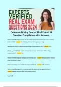 Defensive Driving Course: Final Exam/ 94 Question Compilation with Answers.