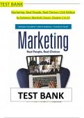 Test Bank - Marketing: Real People, Real Choices 11th Edition by Michael Solomon, Greg Marshall & Elnora Stuart - Complete, Elaborated and Latest Test Bank. ALL Chapters (1-14) Included and Updated for 2023