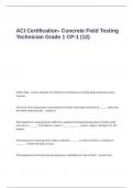 ACI Certification Test Questions and Answers- Concrete Field Testing Technician Grade 1 CP-1 (12)