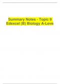 Summary Notes - Topic 9 Edexcel (B) Biology A-Level