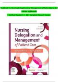 Test Bank for Nursing Delegation and Management of Patient Care, 3rd Edition by Motacki  | Verified Chapter's 1 - 21 | Complete Newest Version 